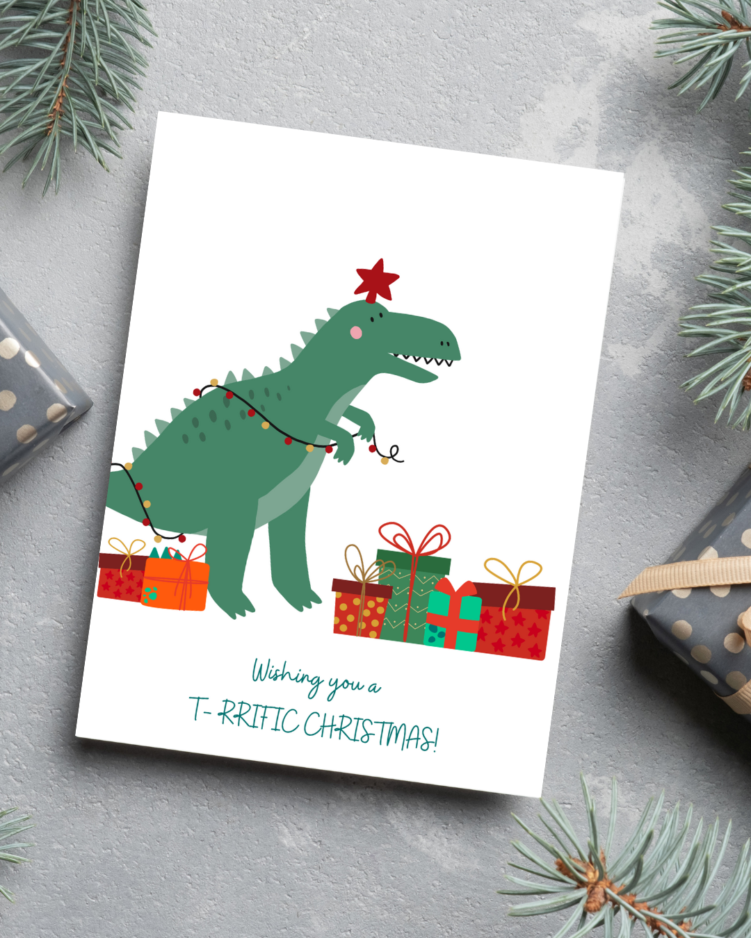 Card - Wishing You A T-RRIFIC Christmas