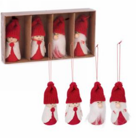Assorted Red Santa Ornaments
