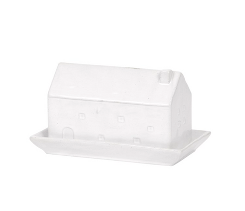 House Butter Dish White