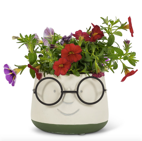 Small Face Planter with Glasses