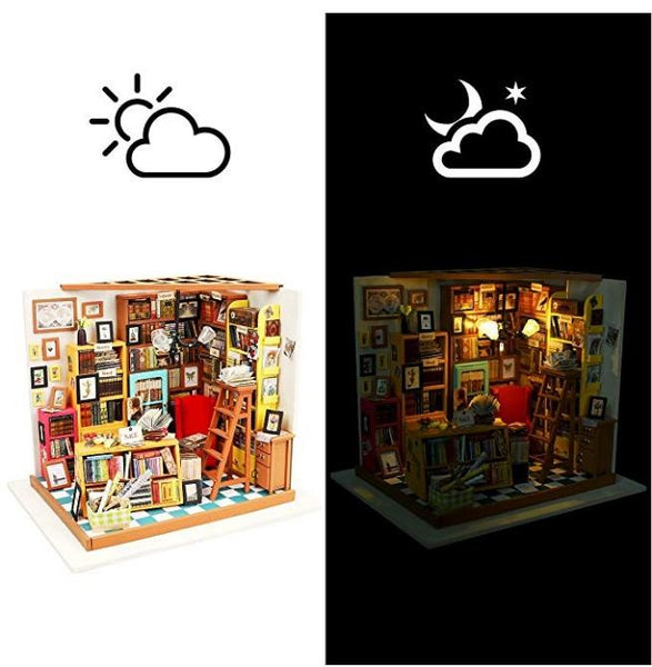 RoLife - Sam's Study | DIY Dollhouse Miniatures Kit