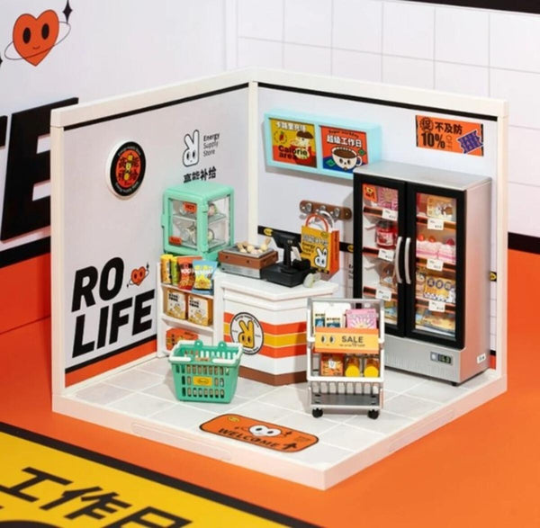 RoLife- Energy Supply Store | Super Creator DIY Stackable Dollhouse Miniatures Kit