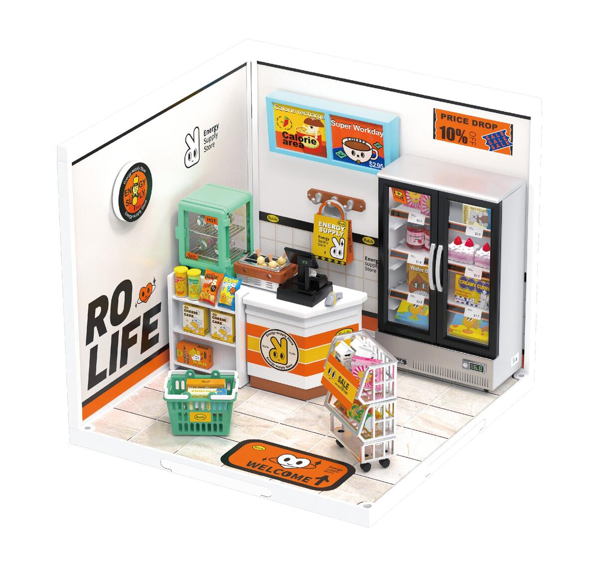 RoLife- Energy Supply Store | Super Creator DIY Stackable Dollhouse Miniatures Kit