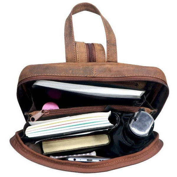 Leather Backpack Anna GW193042: Brown