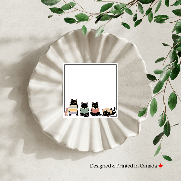 Bookish Cats: 50 Sheet Post-It Note Notepad