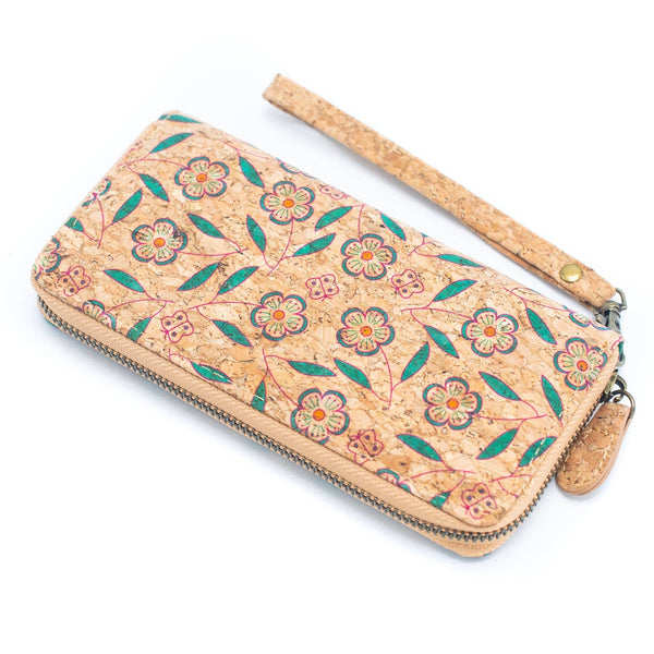 Various patterns natural cork women zipper card wallet- Vegan Cork Wallet BAG-2216: A