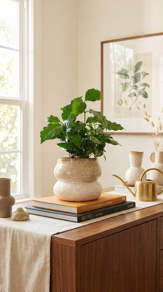 Ceramic Planter Pot, Stacked with Drainage - Noemi: Large 6.5"