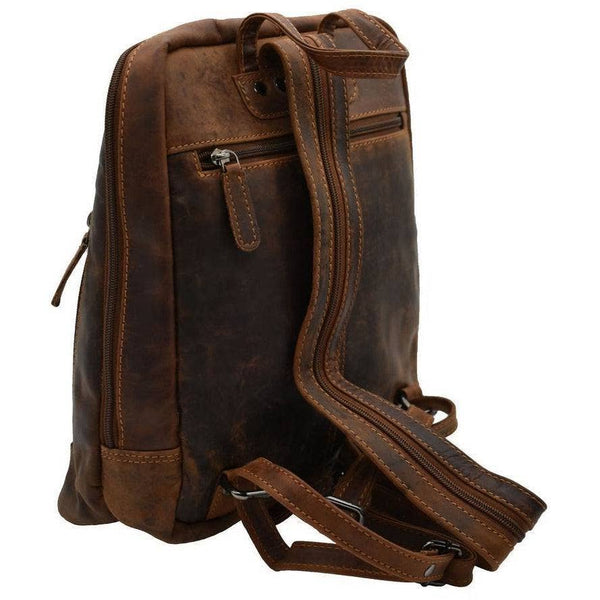 Leather Backpack Anna GW193042: Brown