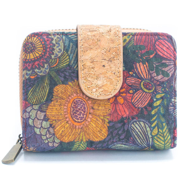 Natural Cork Printed Women's Short Card Wallet BAG-2238: B