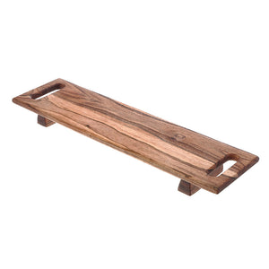Acacia Wood Rectangular Serving Board w/Feet