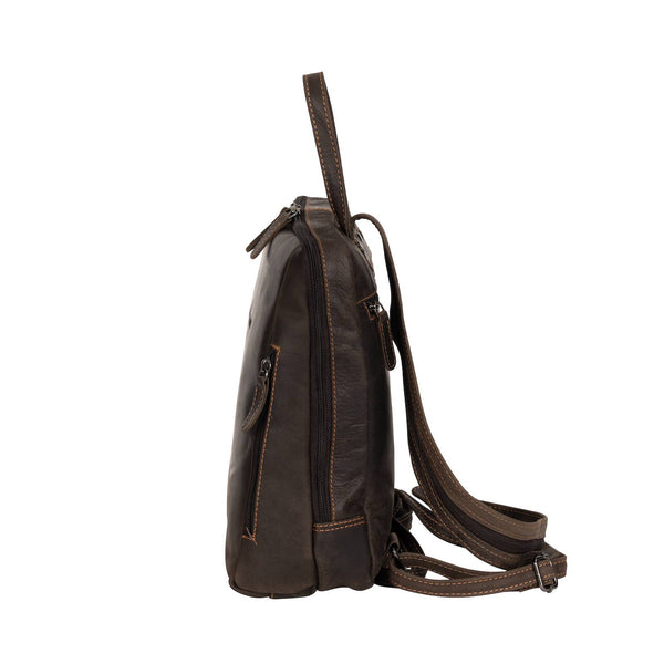 Leather Backpack Anna GW193042: Brown