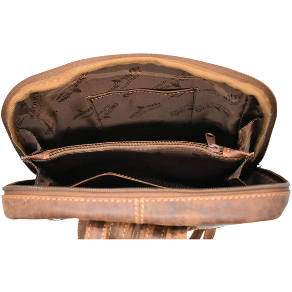 Leather Backpack Anna GW193042: Brown