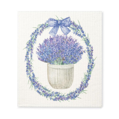 Lavender Wreath Swedish Dishcloth