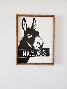 13x17 Nice butt donkey sign