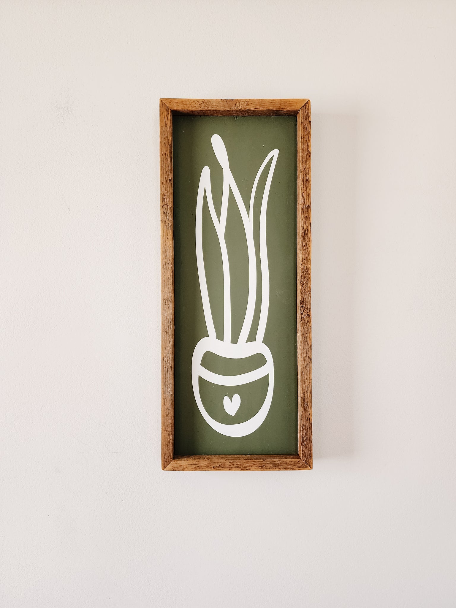 7x17 Snake plant sign with green backer