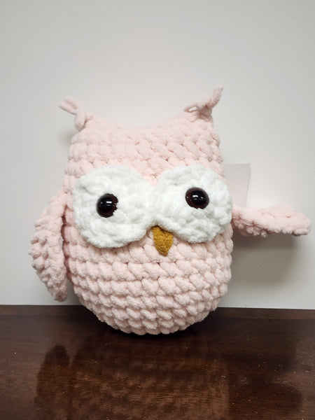 Handmade Large Owl - Soft pink