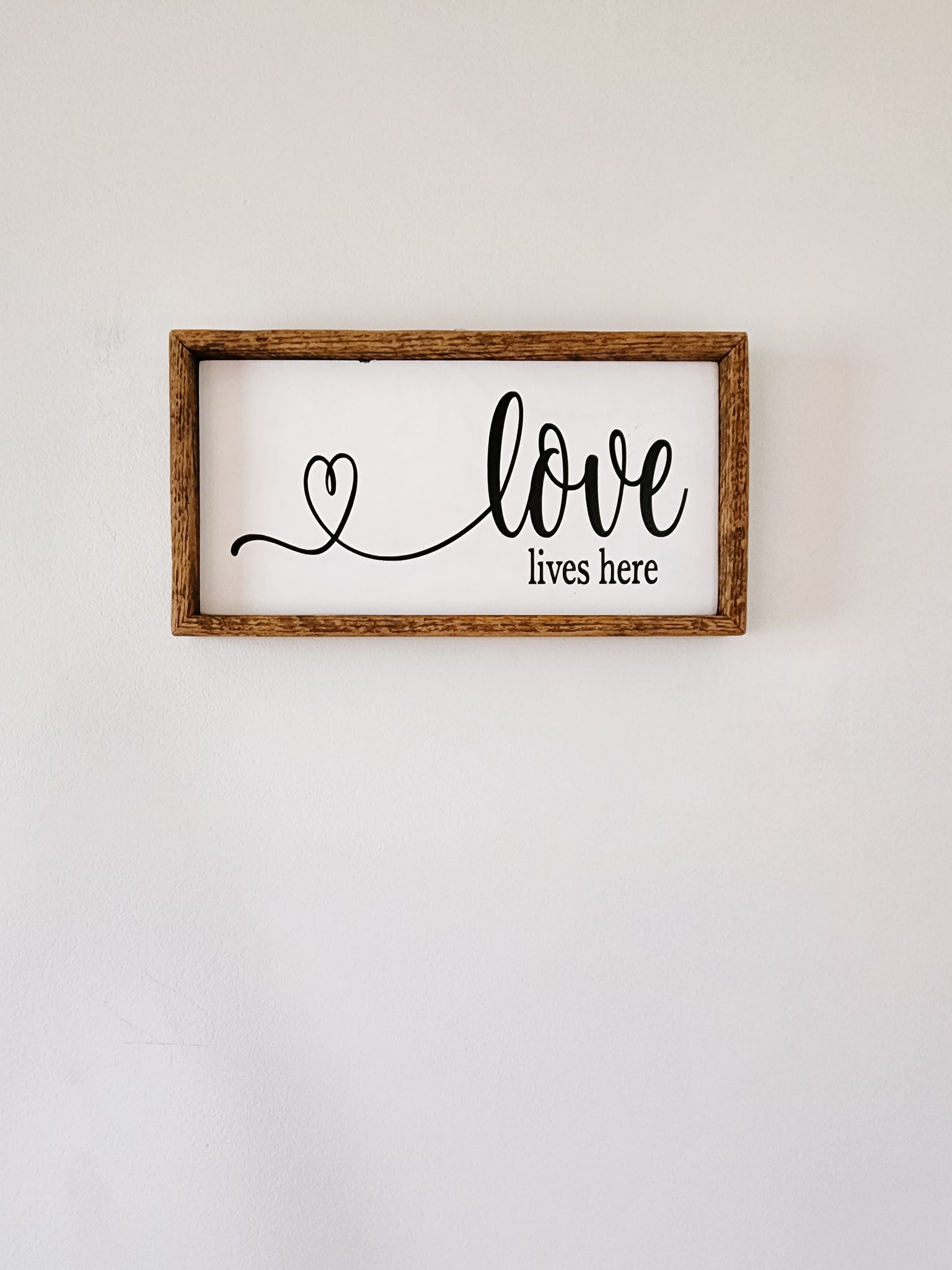 Rustic 7x13 Love lives here sign