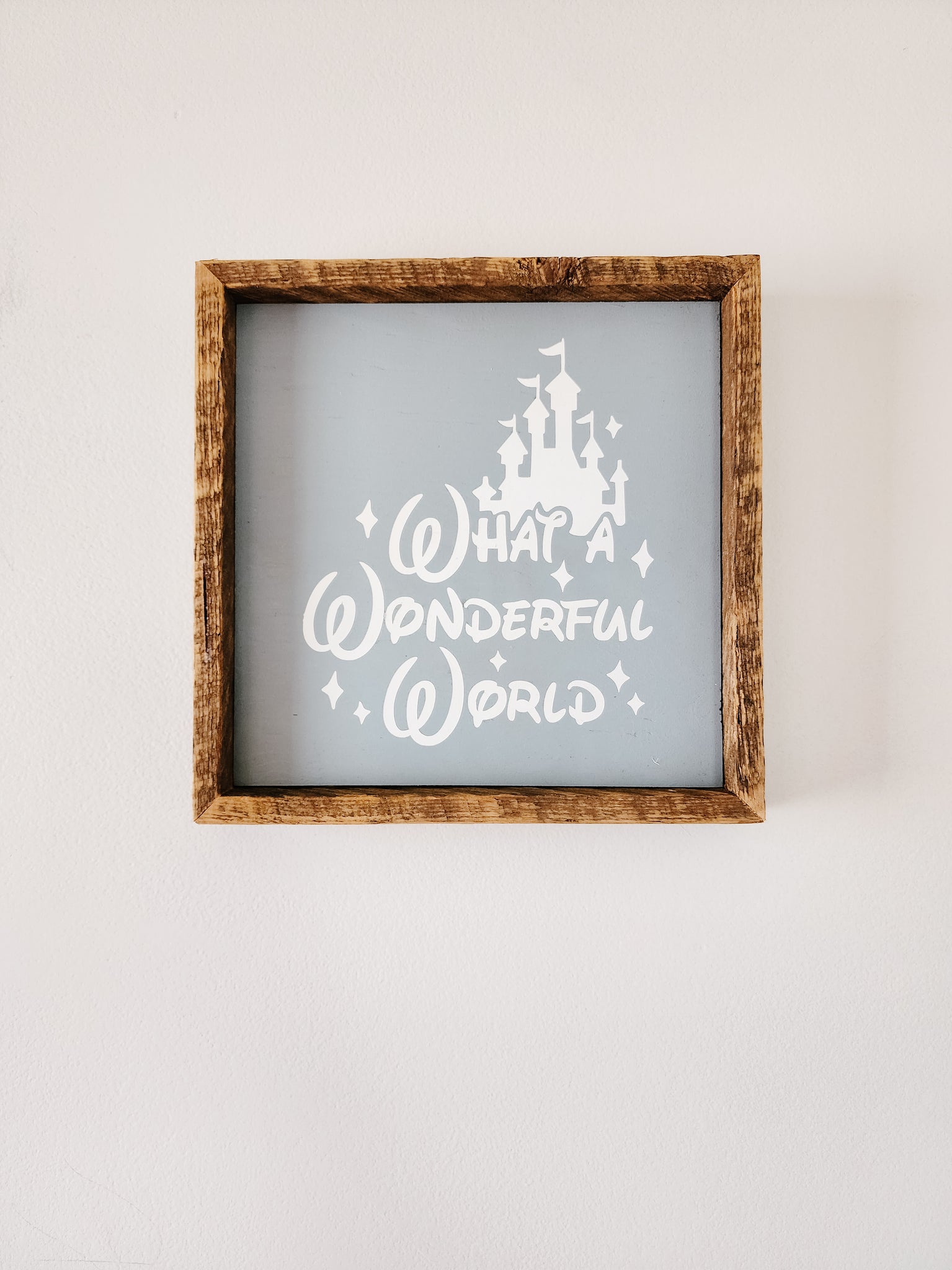 9x9 What a wonderful world sign - blue