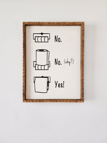 13x17 No, No (why) Yes! toilet paper sign