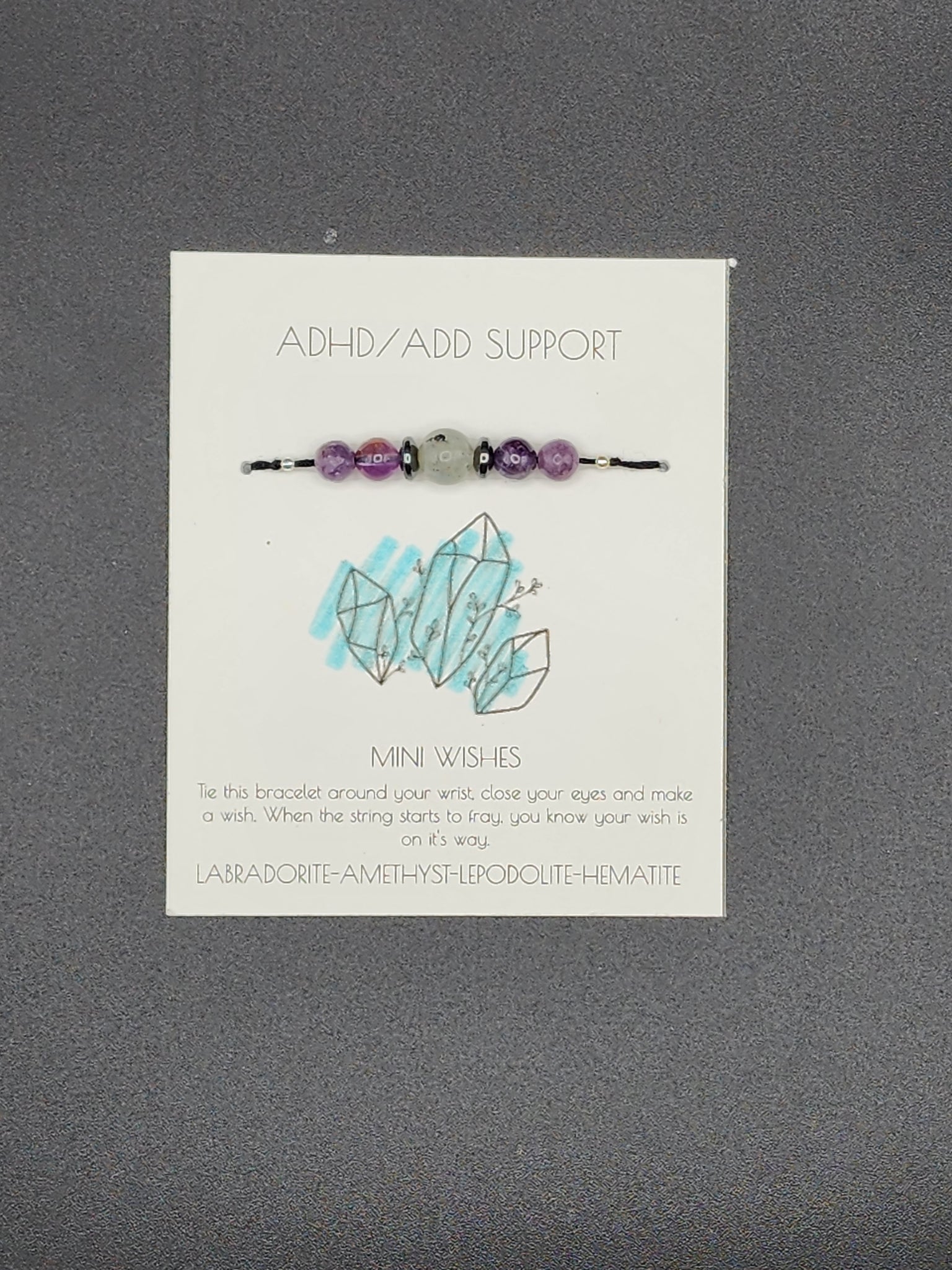 Mini Wish tie on bracelet -ADHD/ADD Support