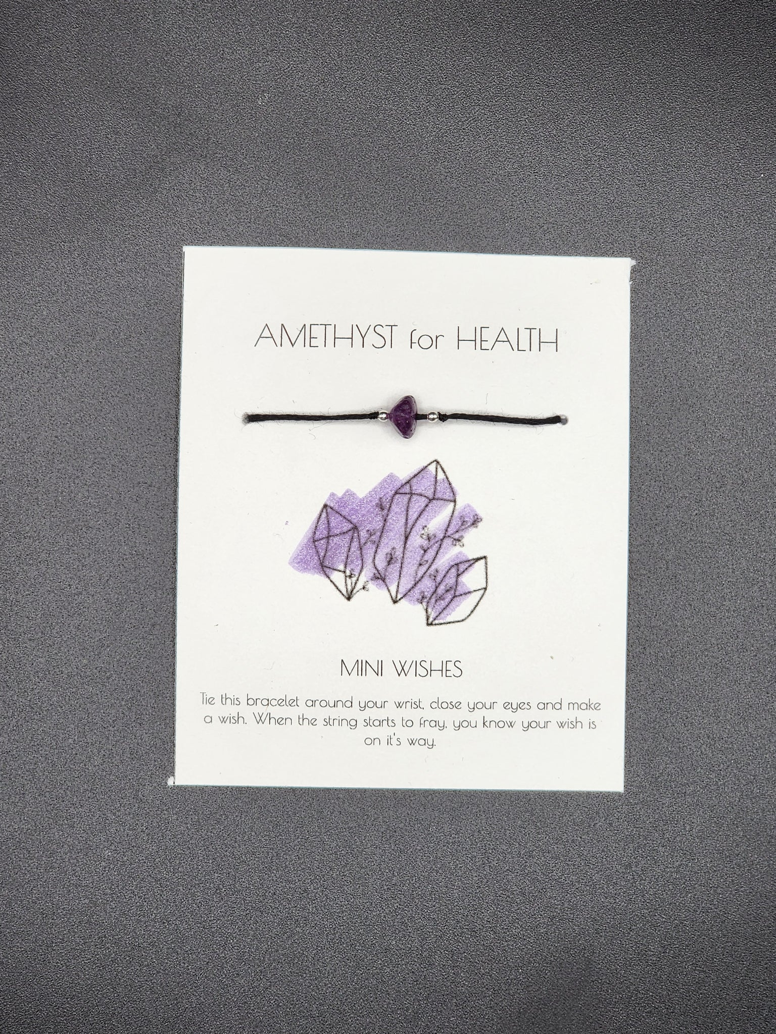 Mini Wish tie on bracelet - Amethyst