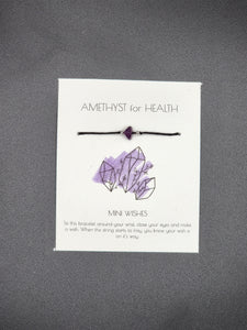 Mini Wish tie on bracelet - Amethyst