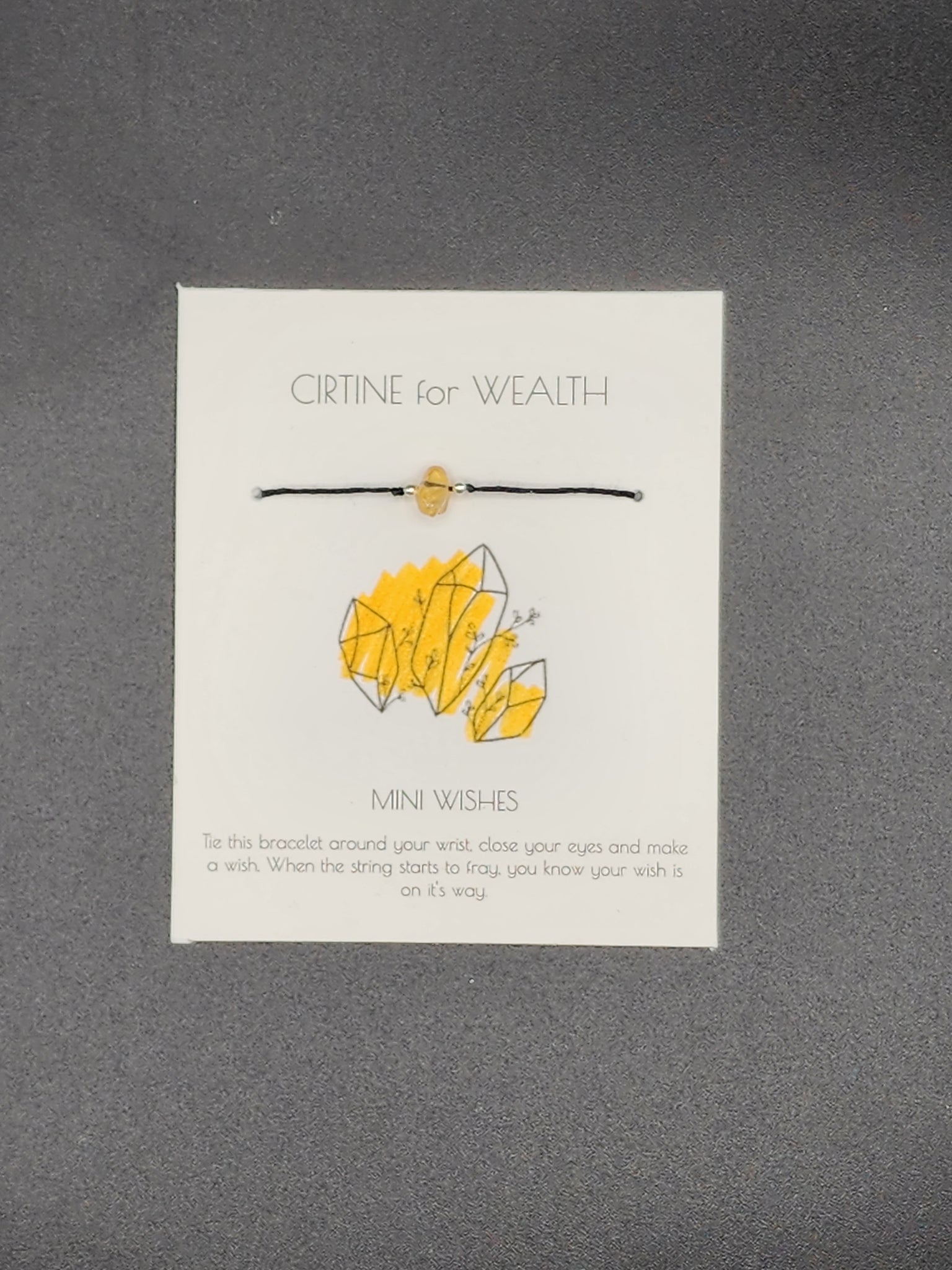 Mini Wish tie on bracelet - Citrine