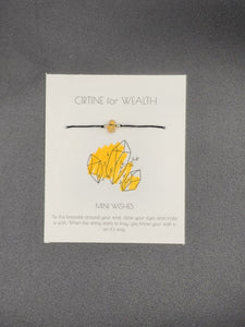 Mini Wish tie on bracelet - Citrine