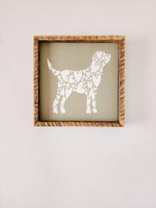 9x9 Heart dog sign -light green