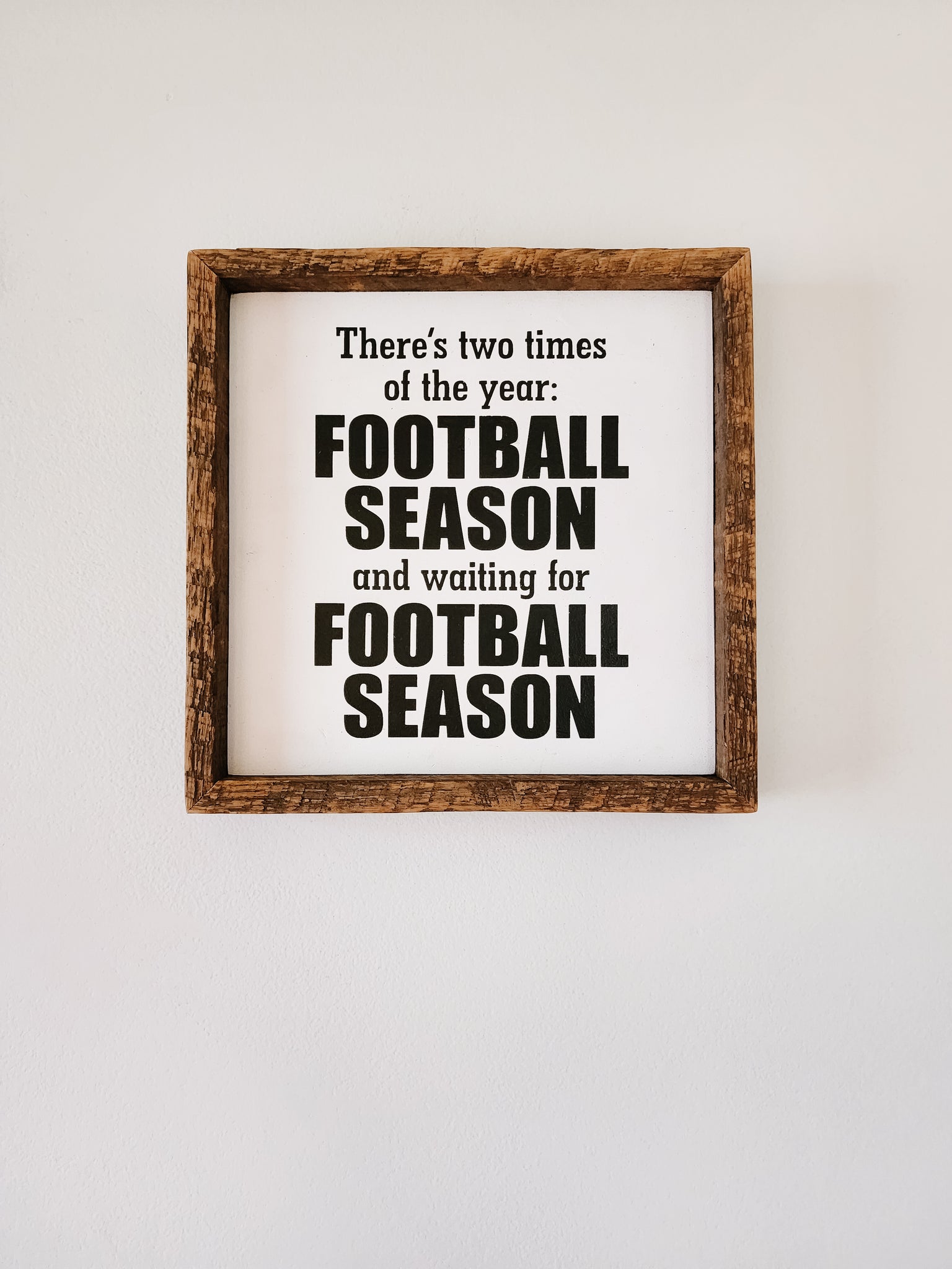 9x9 Two seasons of Football sign