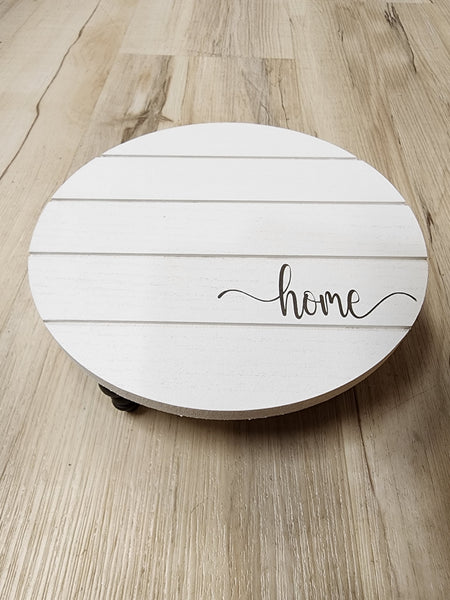 White ‘Home’ Round Riser