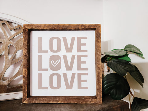 9x9 Love, Love, Love sign