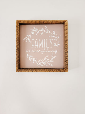 9x9 Family is everything wreath sign.