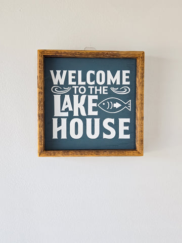 9x9 Welcome to the lake house sign