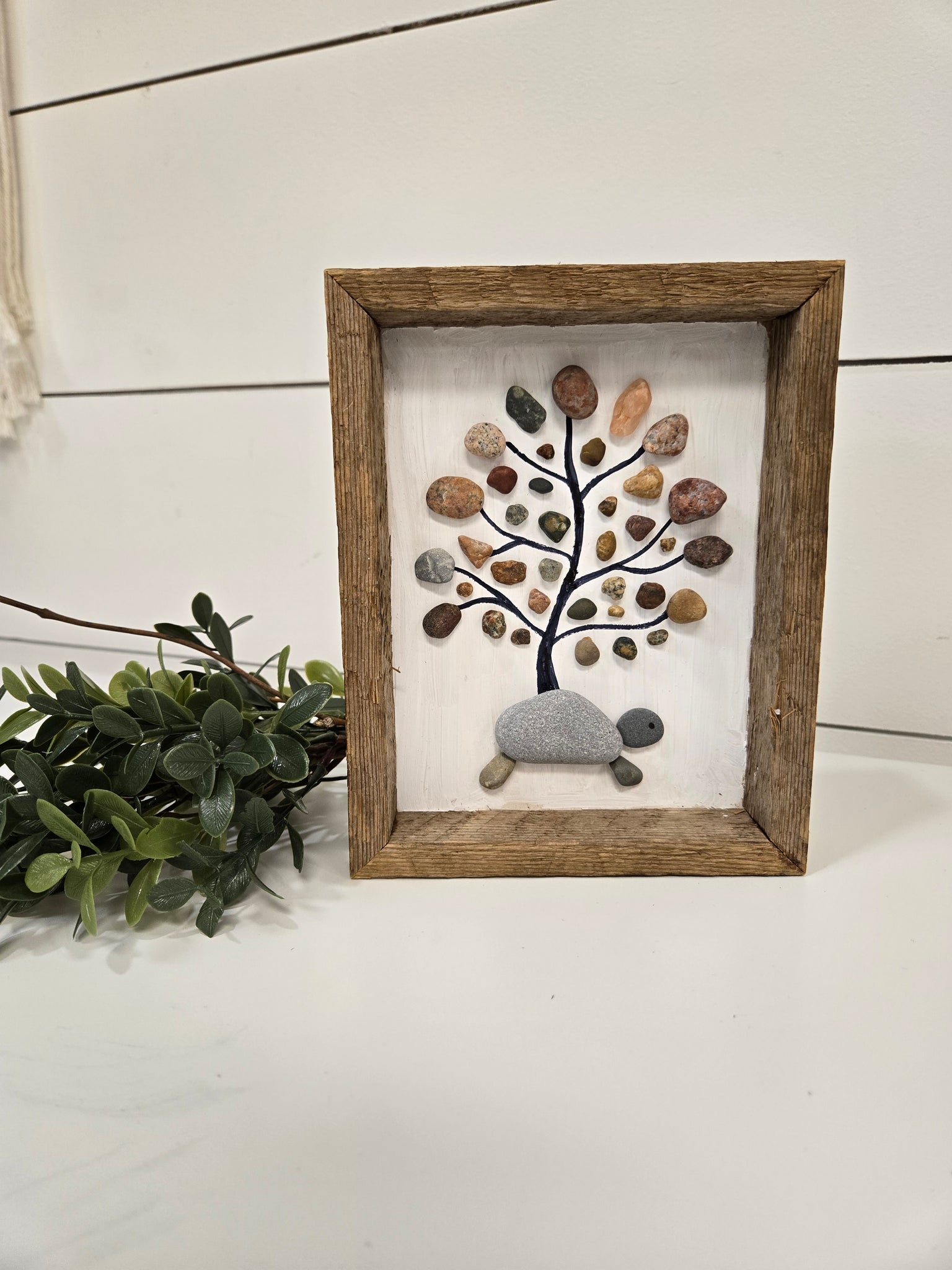 Pebble Art- turtle tree