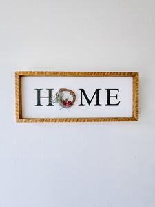 7x17" Home wreath Sign