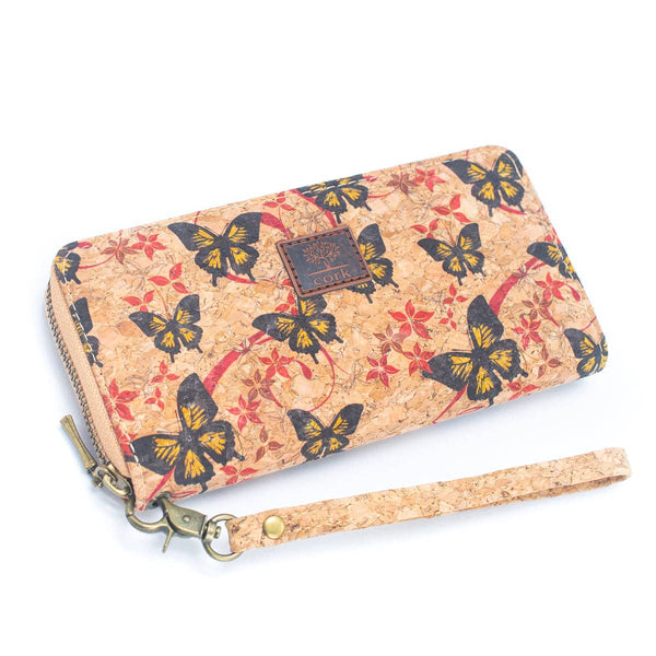 Various patterns natural cork women zipper card wallet BAG-2: J
