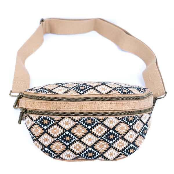 Cork Waist Bag with Double Zipper BAG-2379: D