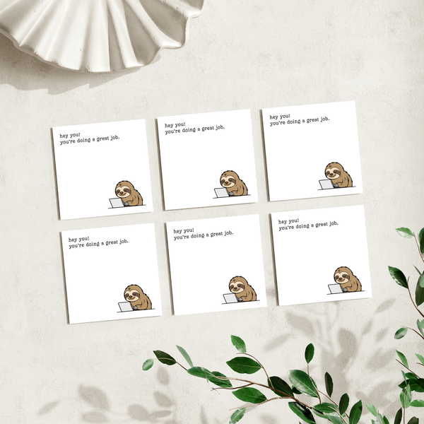 Sloth Themed 50 Sheet Post-It Note Notepad