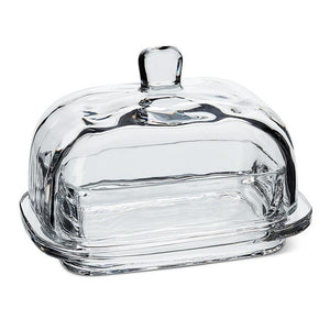 Large Glass Rectangle Covered Butter Dish