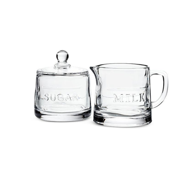 Classic Text Glass Sugar Pot with Lid