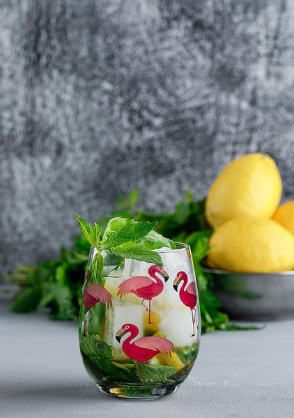 Flamingo Stemless Wine Glass