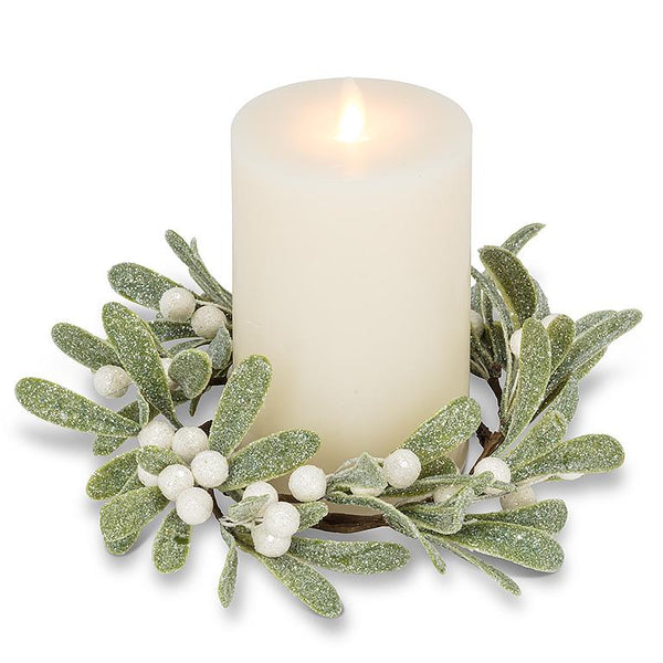 Mistletoe Candle Ring Wreath