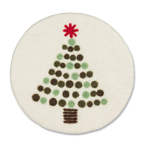 Dotted Tree Trivet Wool Felt