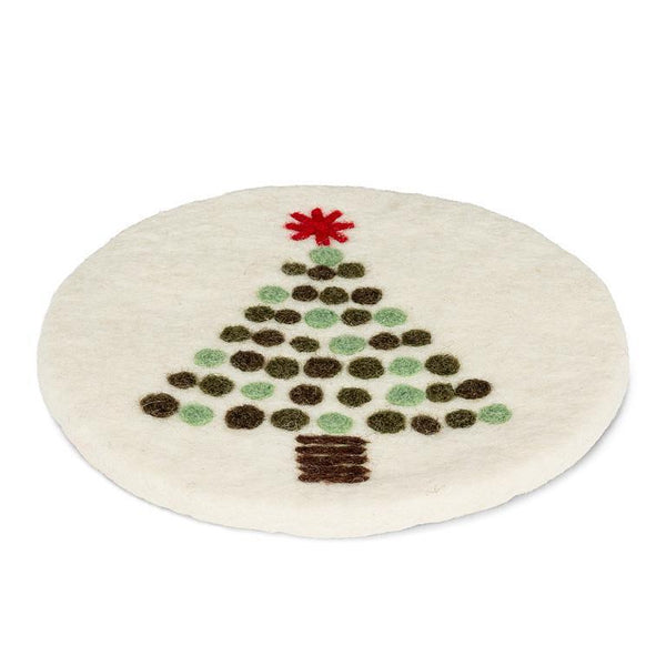 Dotted Tree Trivet Wool Felt