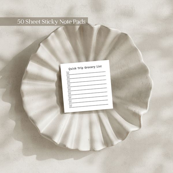 Quick Trip Grocery List: 50 Sheet Post-It Note Notepad