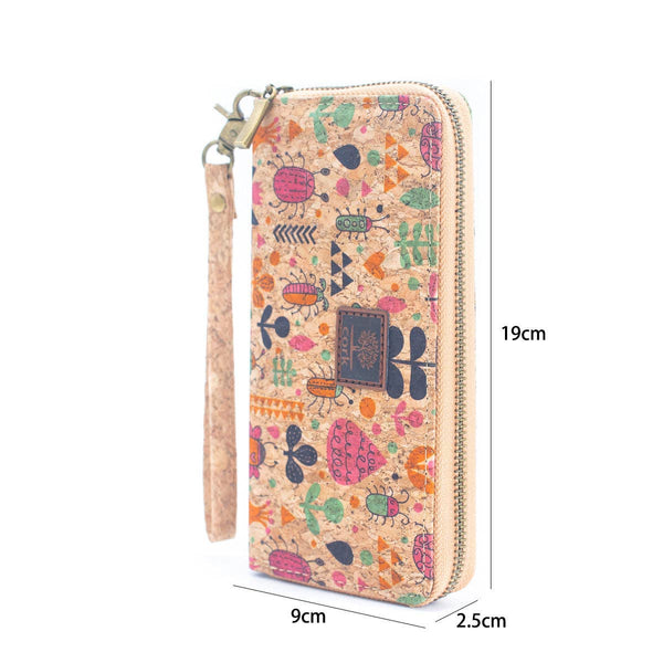 Various patterns natural cork women zipper card wallet BAG-2: A