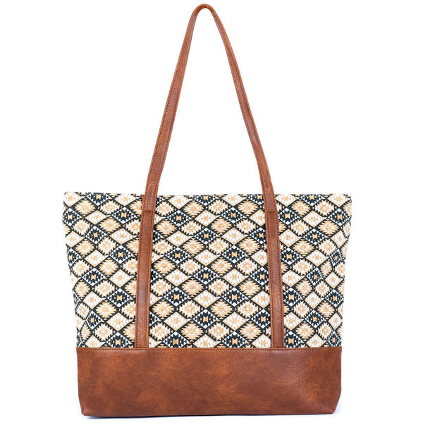Cork Tote Bag with Vegan Leather Straps BAG-2371: C