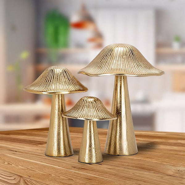 Large Ribbed Mushroom - Gold