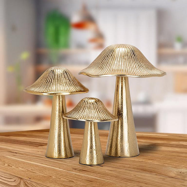 Small Ribbed Mushroom - Gold